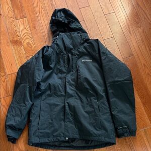 Columbia Black/grey Hooded Ski Jacket - M